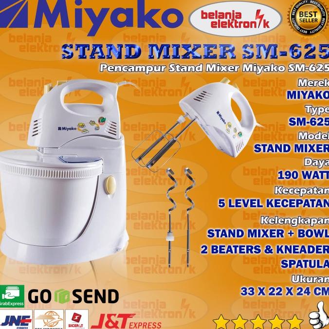 Jual STAND MIXER MIYAKO SM-625 KAPASITAS 3.5 LITER PENGADUK ADONAN ...