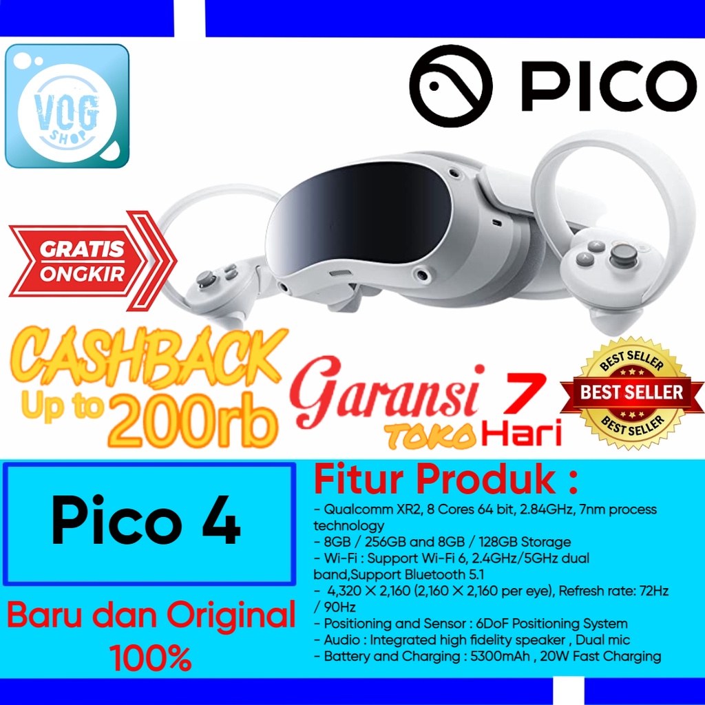 Jual Pico 4 All-in-One VR Headset - Virtual Reality Pico 4 | Shopee ...