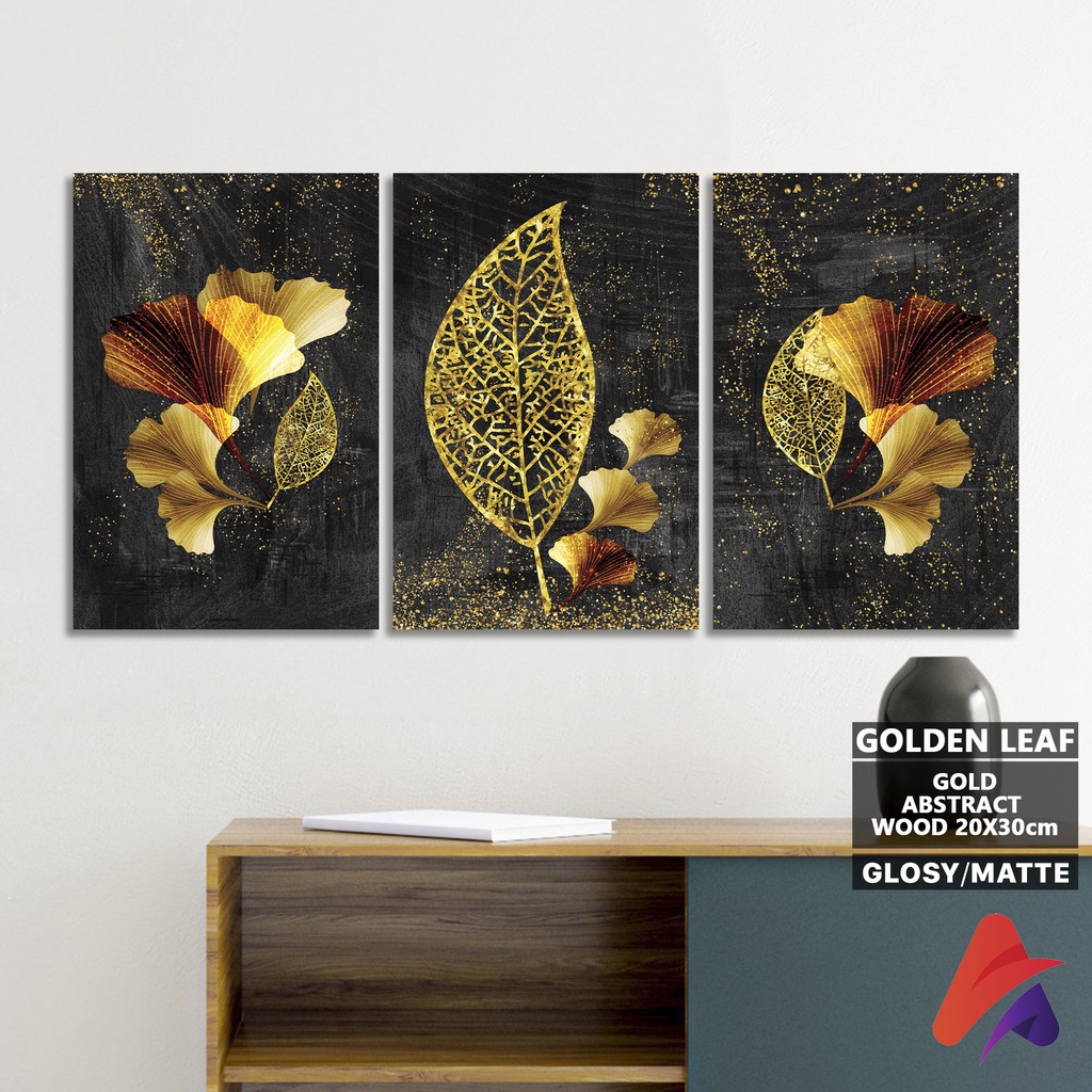 Jual HIASAN DINDING BUNGA ABSTRAK GOLD AESTETIK (20X30CM) WALL DECOR ...