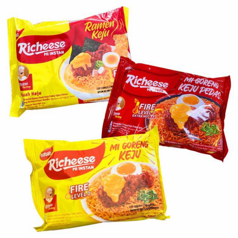 Jual Richeese mi instan FIRE LEVEL 3 - mie goreng keju pedas - indomie ...