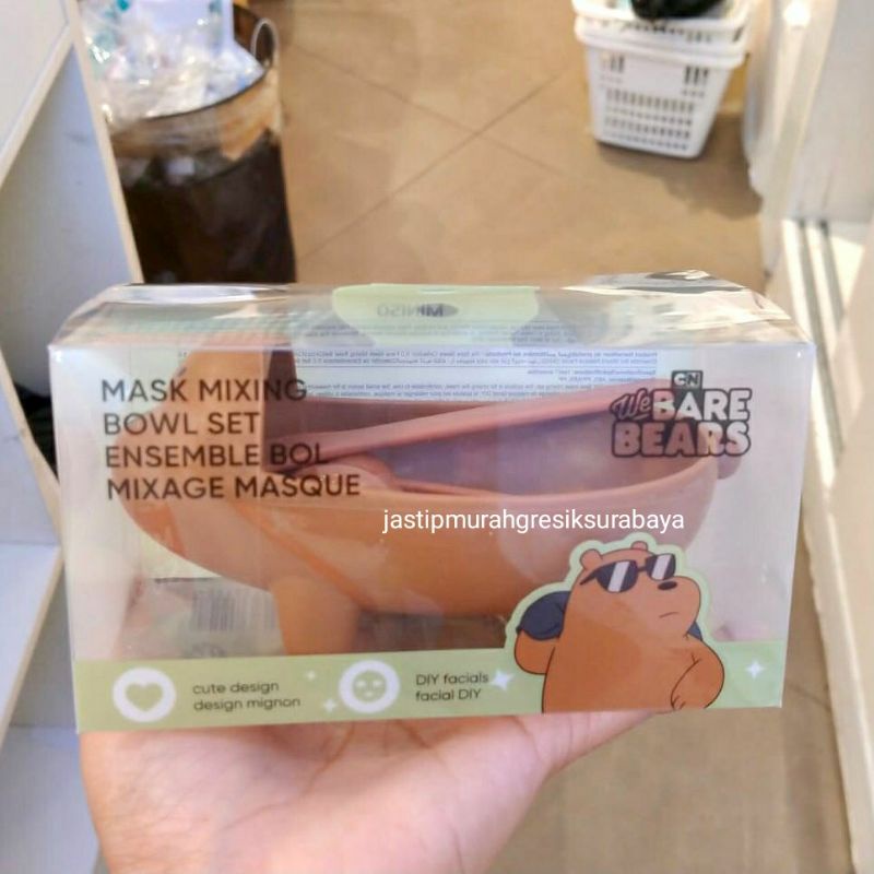 Jual MASK BOWL SET WE BARE BEARS MINISO TEMPAT MASKER MINISO MANGKOK ...