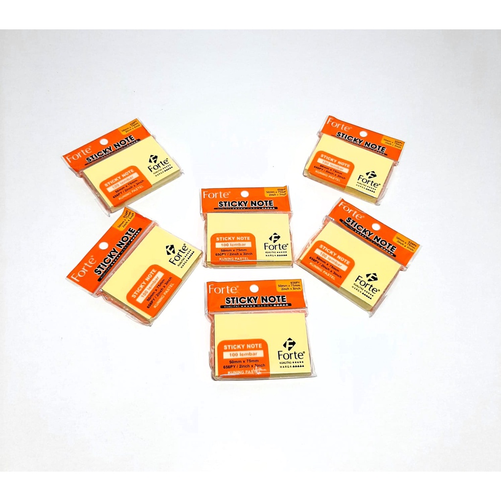Jual Harga Grosir (1Kotak/12packs ) Label/Memo Sticky Note FORTE Ukuran ...