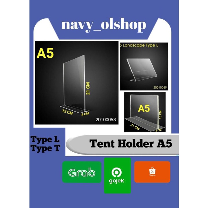 Jual Tempat Brosur Tent Holder Tent Card Akrilik Display A5