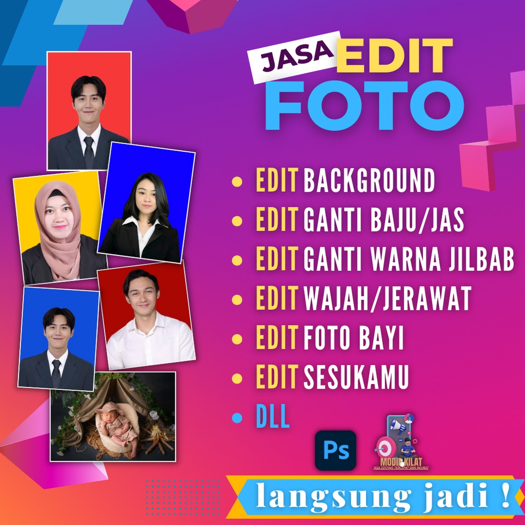 Jual edit foto / Edit Pas Foto / Edit Background / Edit Baju Jas / Edit Pas Foto / Edit Jilbab