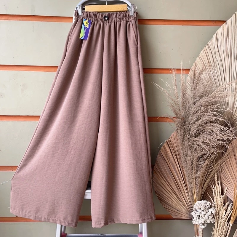 Celana Kulot Crinkle Airflow Highwaist Loose