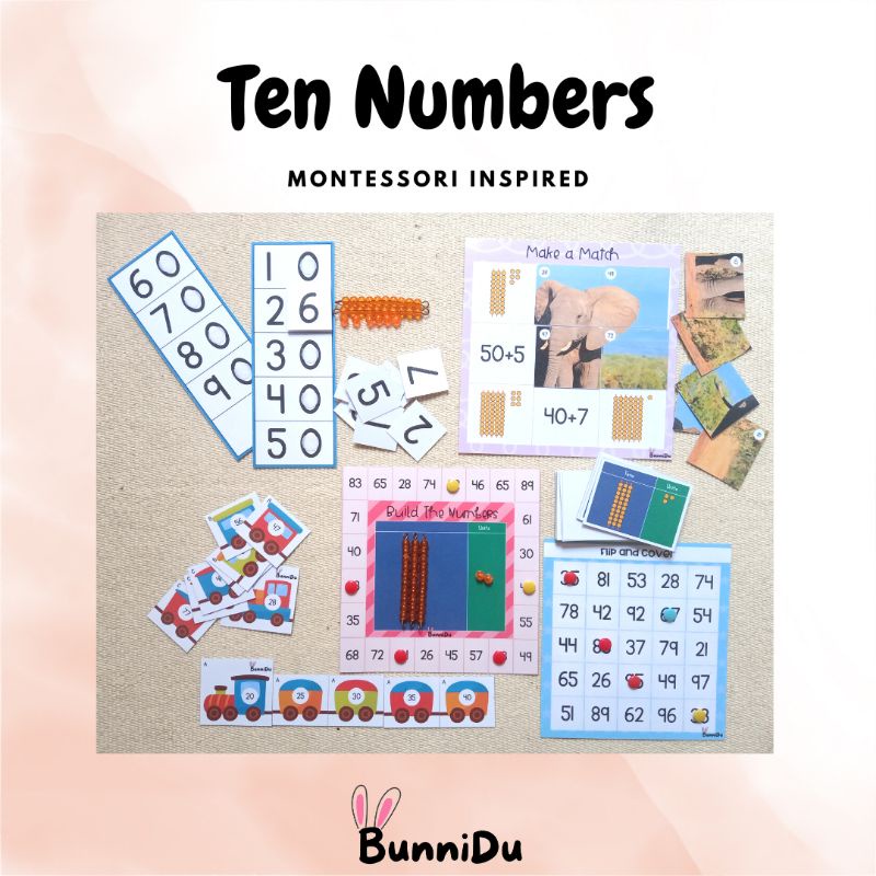 Jual Montessori Inspired - Ten Numbers (Angka 11-99) | Shopee Indonesia