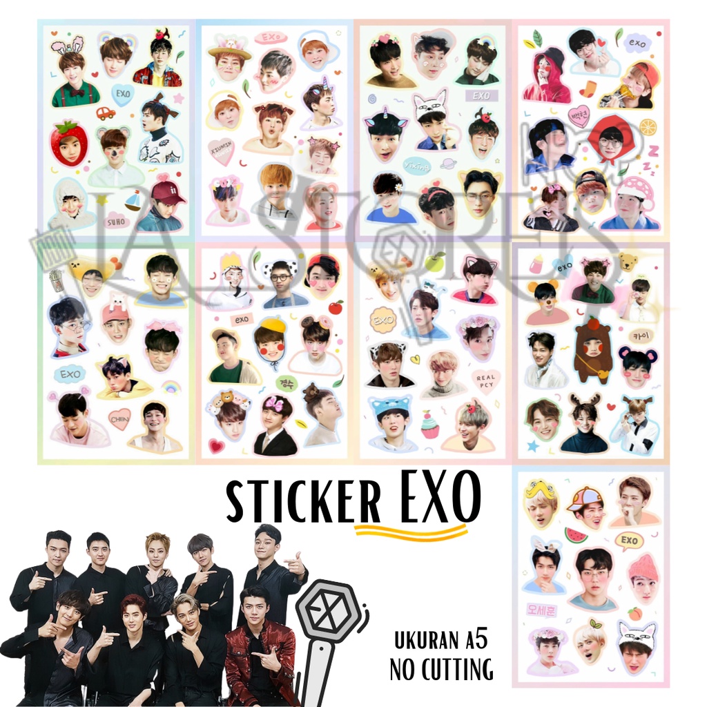 Jual STIKER A5 KPOP EXO NO CUTTING ANTI AIR | Shopee Indonesia