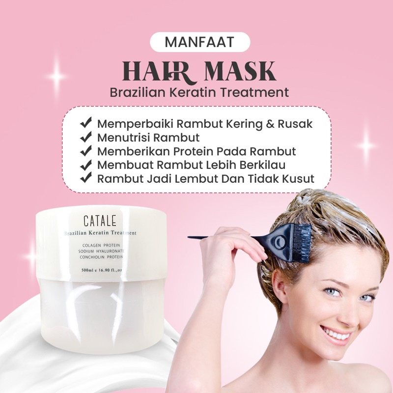 Jual CATALE Hair Mask Brazilian Keratin Treatment | 500 mL Colagen ...