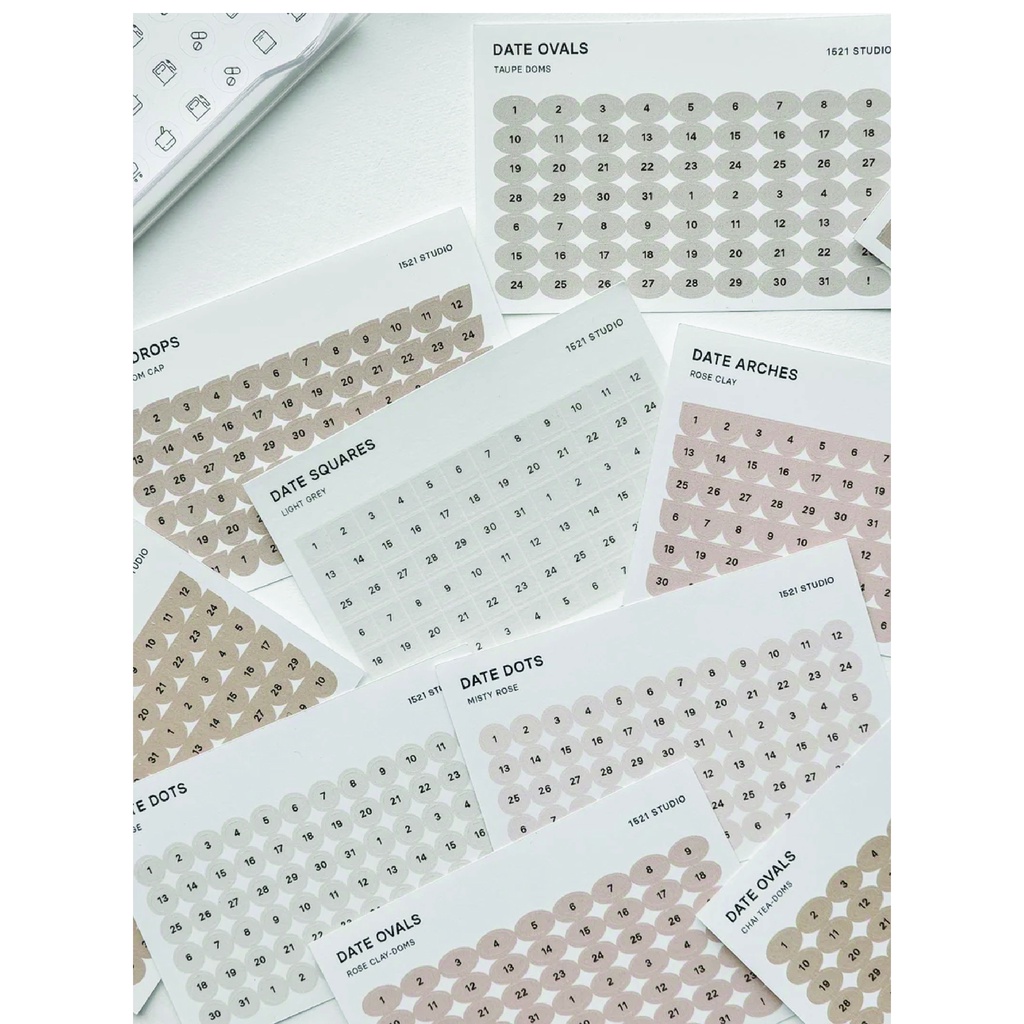 Jual Date Dot Stickers Circle Date Stickers, Dot Numbers Stickers ...