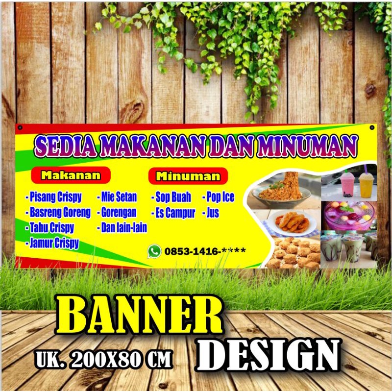 Jual Spanduk Banner Jualan Aneka Makanan dan Minuman, Warung Makanan