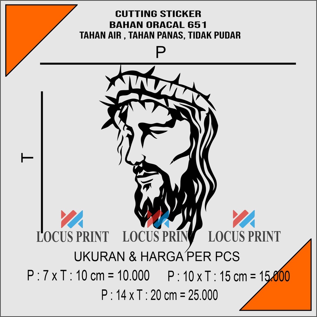 Jual Cutting Sticker Stiker Yesus Jesus Kristen Nasrani Protestan Bahan ...