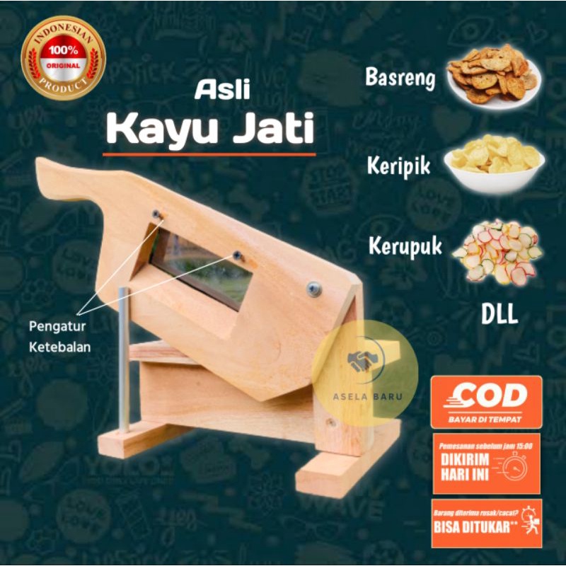 Jual Kayu Jati Asli Alat Pemotong Kerupuk Singkong Asli Kayu Jati Mesin