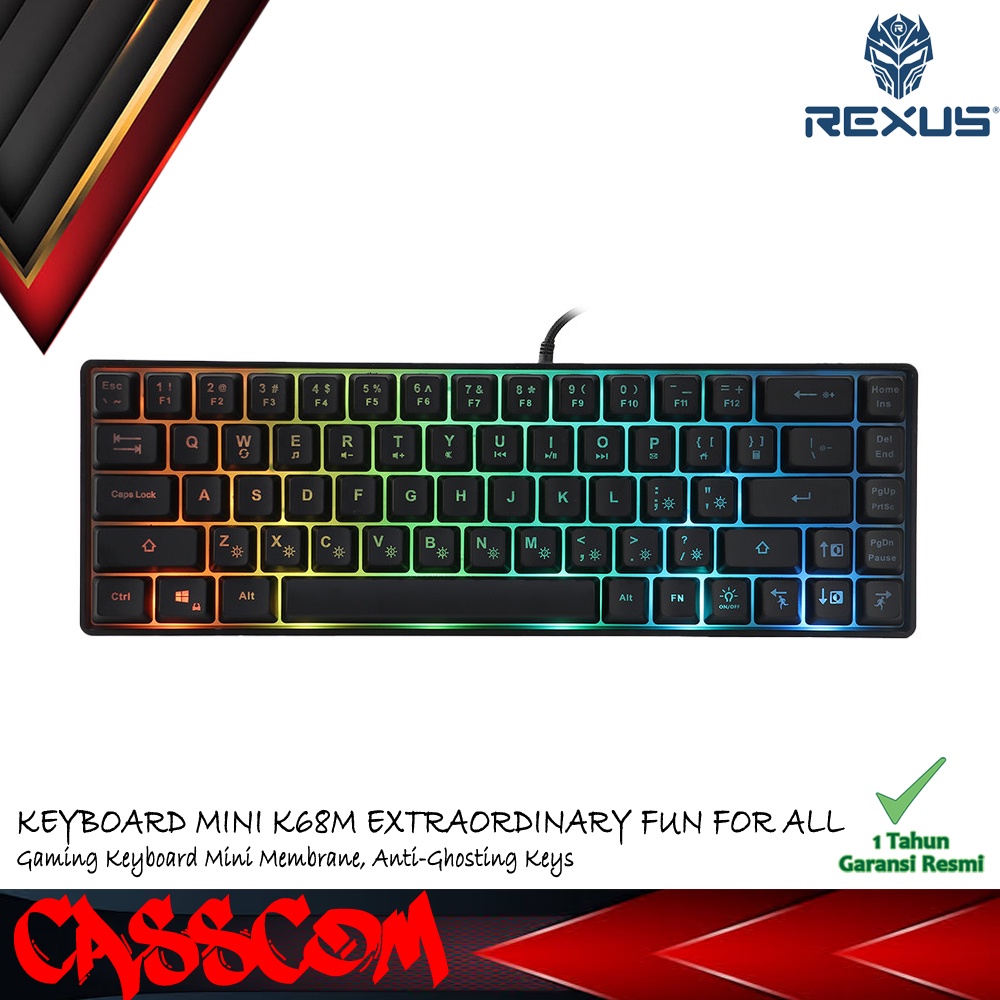 Jual Rexus Keyboard Gaming Mini Battlefire K68M | Shopee Indonesia