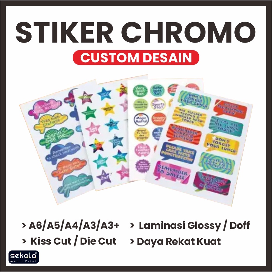 Jual Stiker Chromo Custom A3 A4 A5 A6 Kiss Cut Die Cut