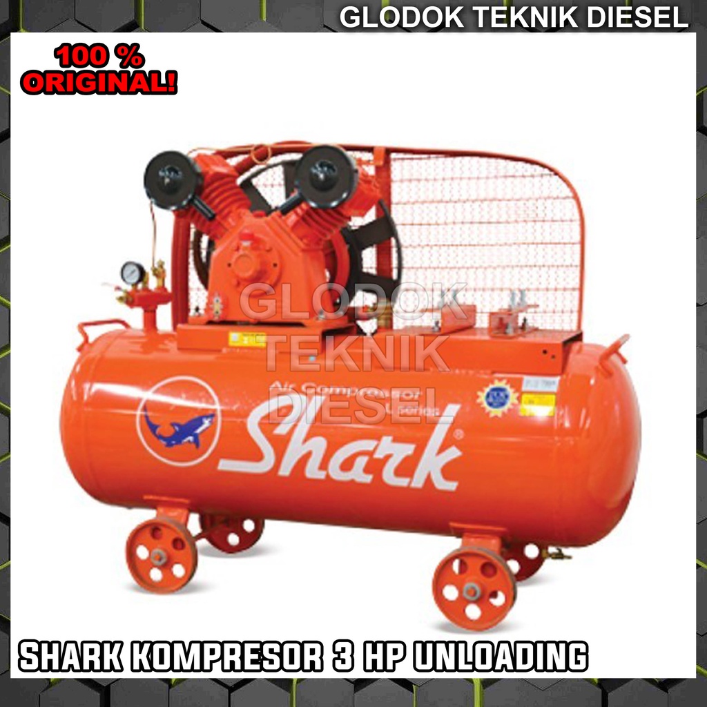Jual SHARK Kompresor Angin 3 HP PK UNLOADING Air Compressor Tanpa Motor