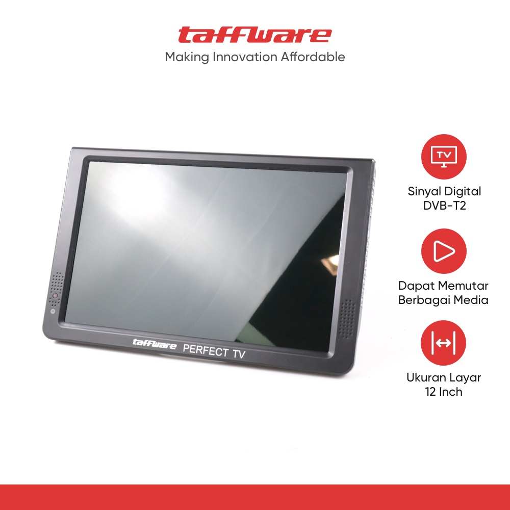 Jual Taffware Portable TV Monitor 12 Inch DVB-T2 - D12 - Black | Shopee ...