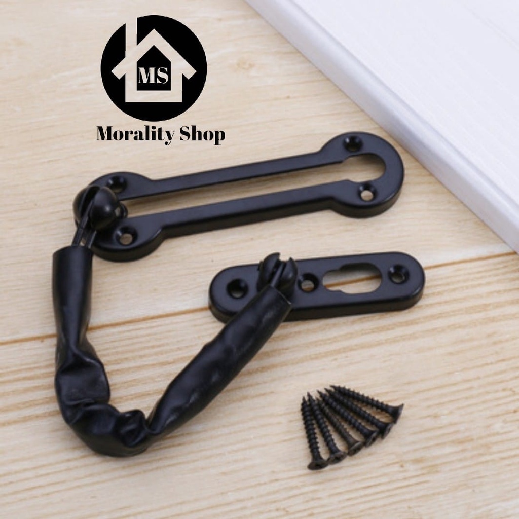 Jual Grendel Rantai Pengaman Pintu Tambahan Hitam 45B Grender Rantai ...