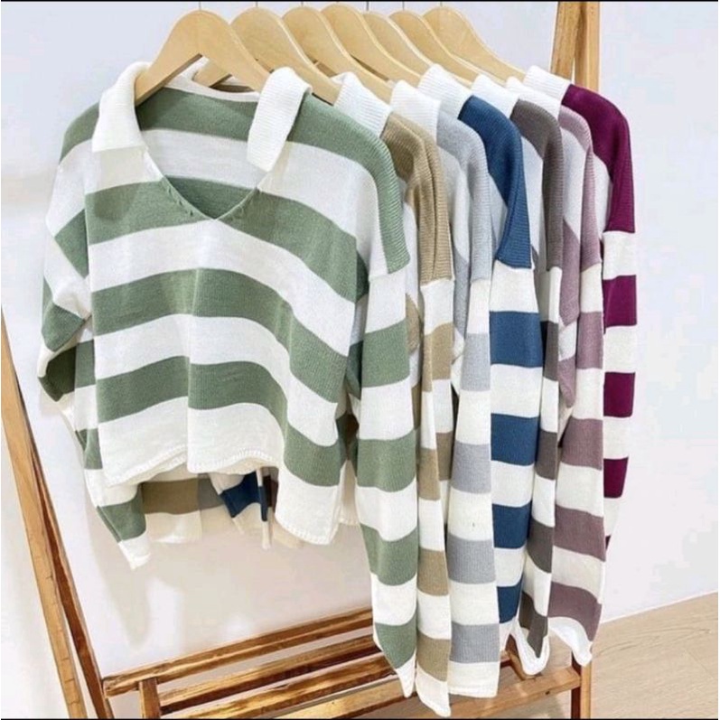 Jual FUJI CROP TOP RAJUT - BLOUSE RAJUT BLASTER - ATASAN RAJUT STRIP ...