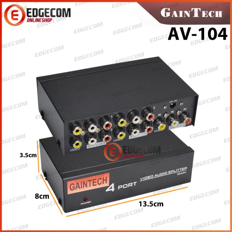 Jual GAINTECH AV SPLITTER 4 Port / Audio Video RCA SPLITTER 4P | Shopee ...