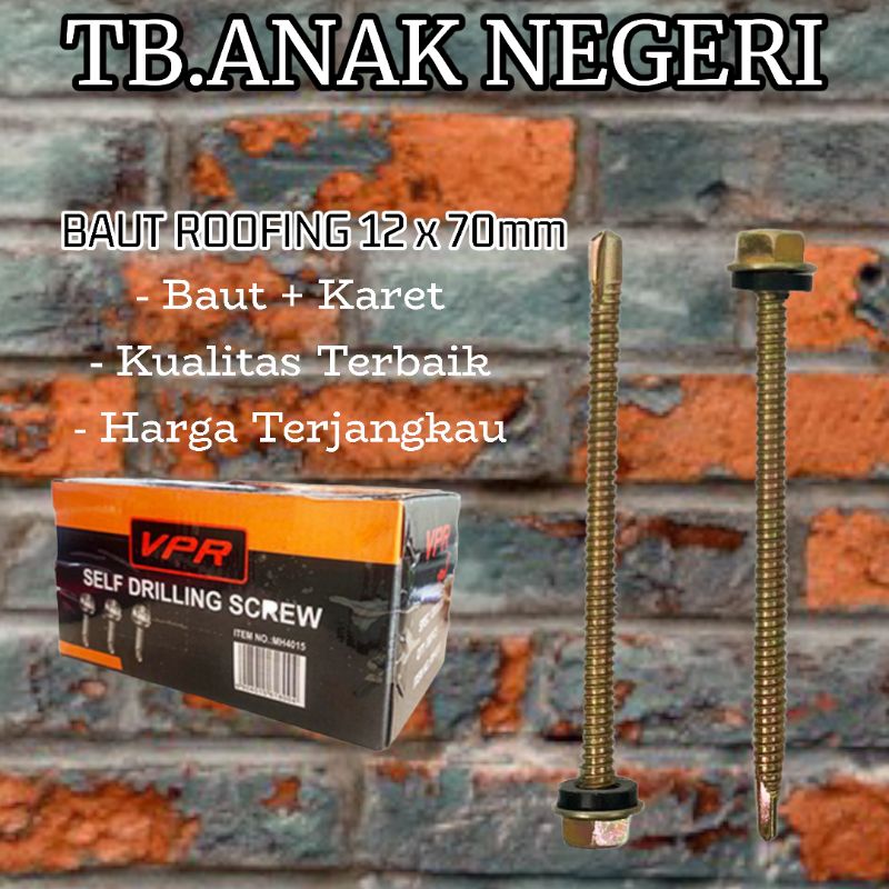 Jual Baut roofing 12 x 70 baut rofing 7cm 1 pcs atap baja ringan ...