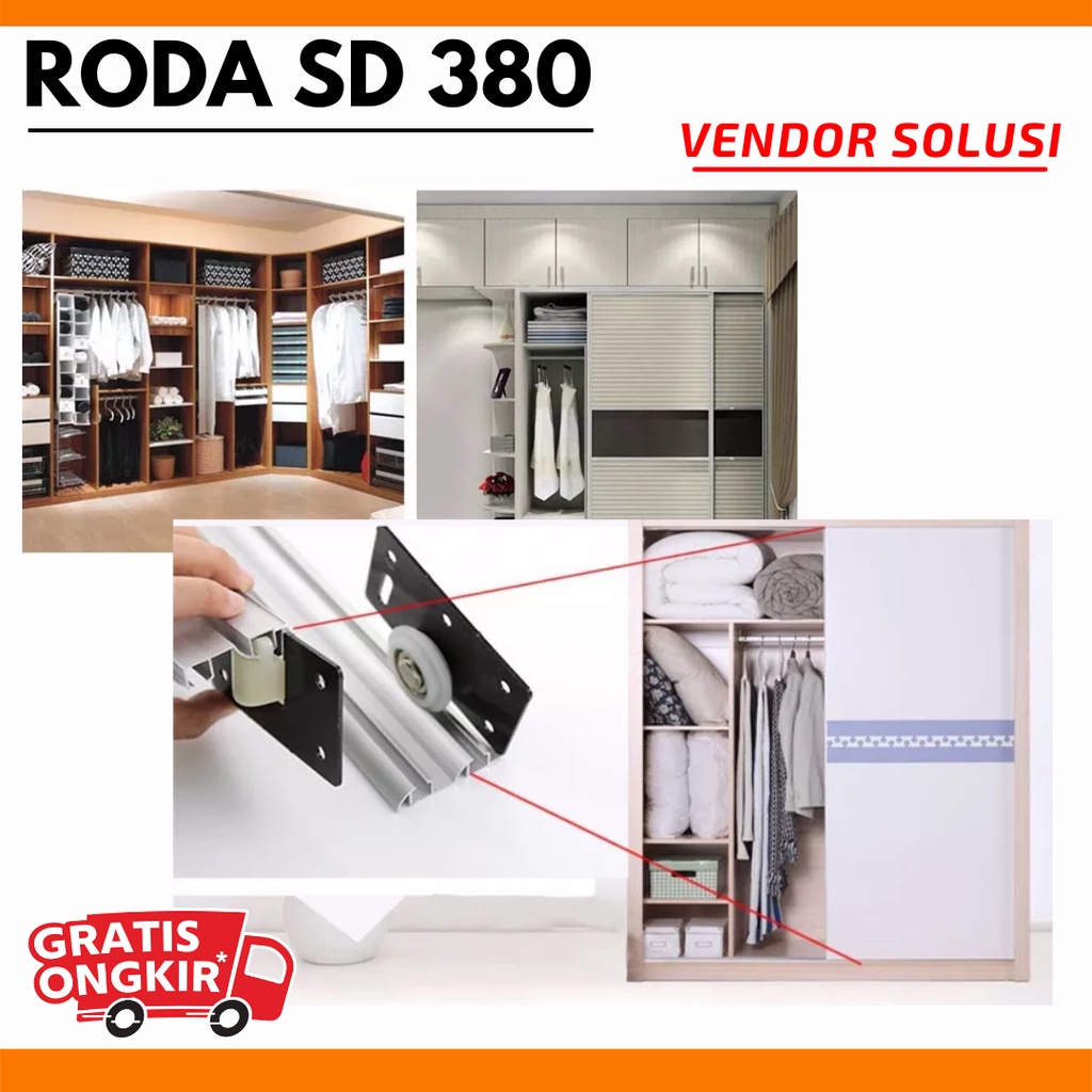 Jual Roda SD 380 Pintu Rel Sliding Door Lemari Geser Sleeding | Shopee ...