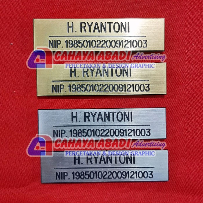 Jual Id Tag Nama Dada Atau Name Tag Atau Papan Nama Emas Silver