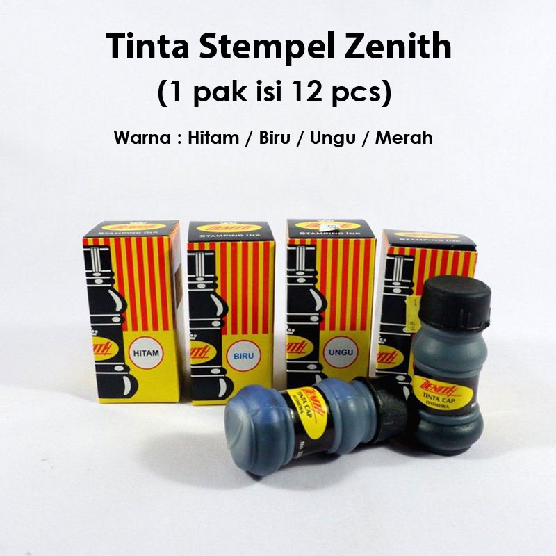 Jual TINTA STEMPEL ZENITH Warna UNGU (1 pak isi 12) | Shopee Indonesia
