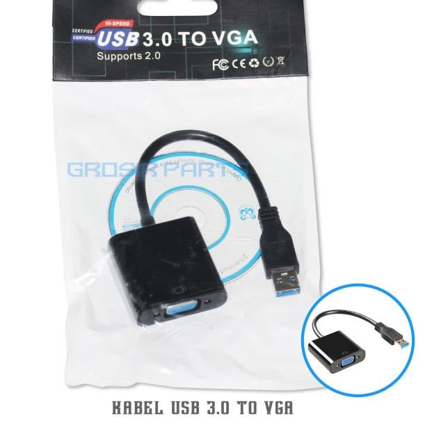 Jual Kabel USB 3.0 to VGA Display Adapter / Kabel USB to VGA | Shopee ...
