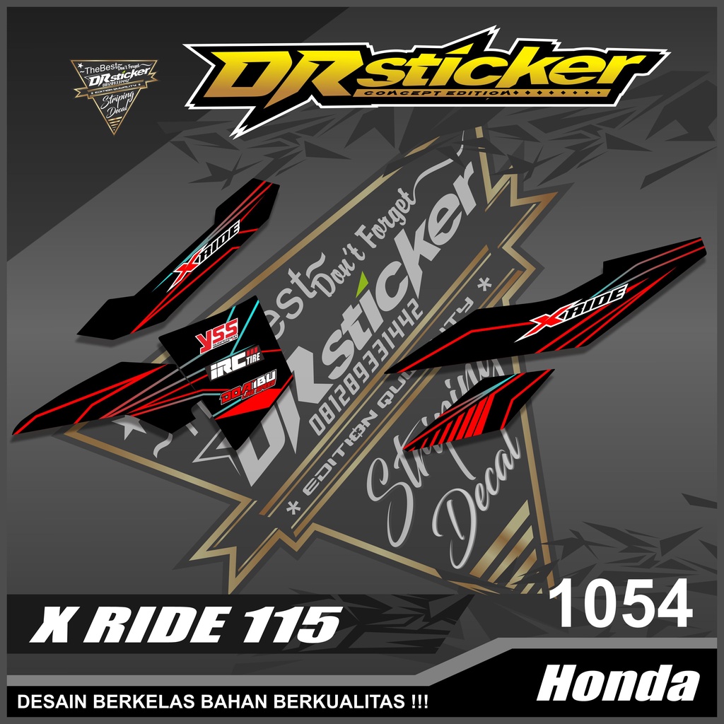 Jual 1054 STRIPING STICKER X RIDE DESAIN LIS GARIS RACING SEMI FULL ...