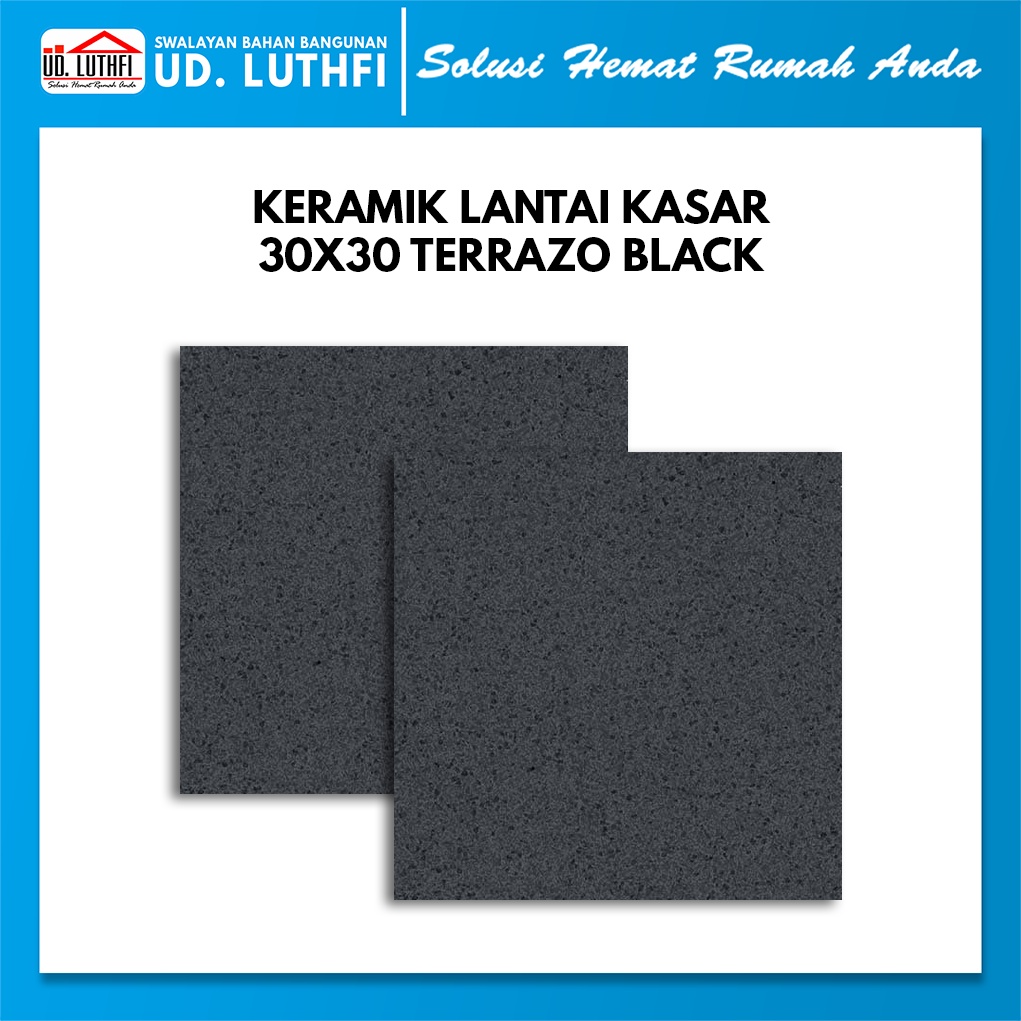 Jual Keramik Lantai Kamar Mandi Kasar Polos 30x30 Kia Terrazo Black