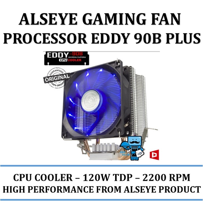 Jual Alseye Gaming Fan processor 90B Plus (2x 12Cm fan 4 pipa tembaga ...