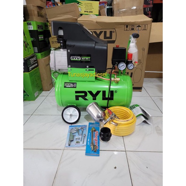 Jual PAKET!!! Kompresor RYU 1HP + Selang 10M + SprayGun ...