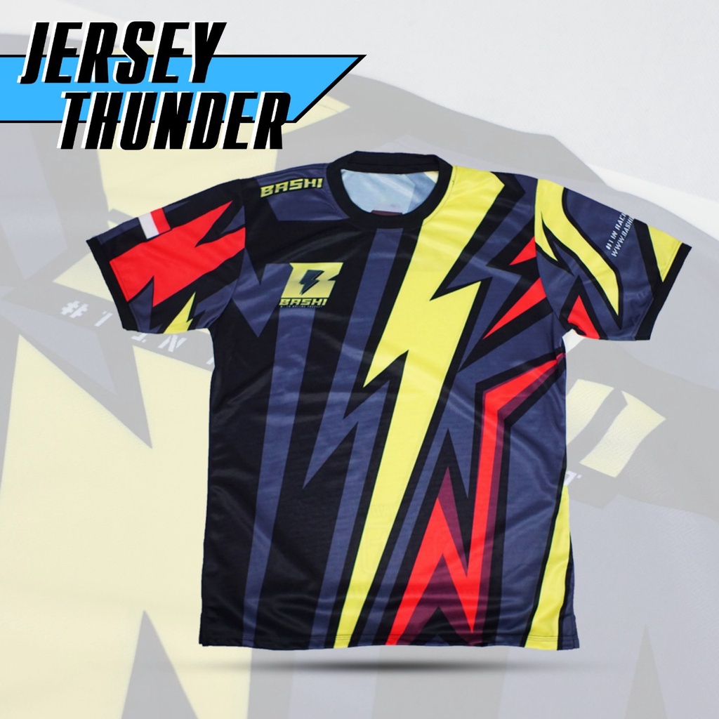 Jual jersey bashi speed thunder olahraga balap race kaos tangan pendek ...