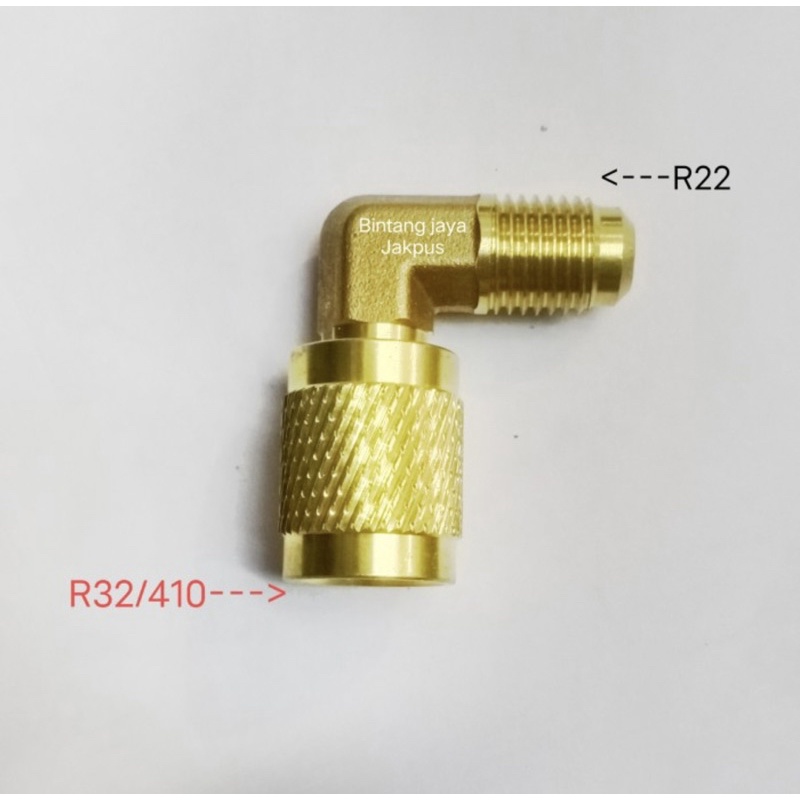 Jual Adaptor nepel R410 R32 model L belok connector R410 R32 | Shopee ...