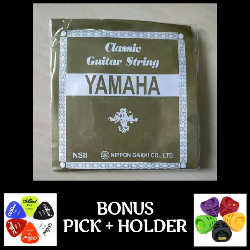 Jual Senar Gitar Klasik Nylon Yamaha Full Set Bonus Pick Holder Shopee Indonesia