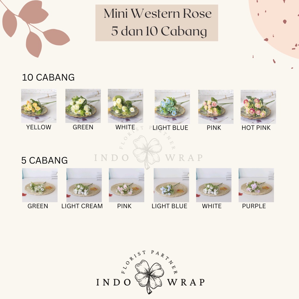 Jual MAWAR ARTIFICIAL MINI WESTERN ROSE 5 DAN 10 CABANG PREMIUM BUNGA ...
