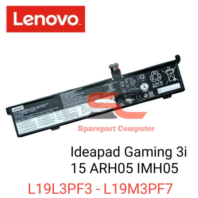 Jual Baterai Battery Lenovo Ideapad Gaming 3 3i 15arh05 15imh05 L19l3pf3 L19d3pf4 L19m3pf7 8986