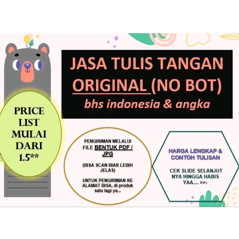 Jual Jastul Jasa Tulis Tangan Soft File Rapi Jelas Murah Paling Laris
