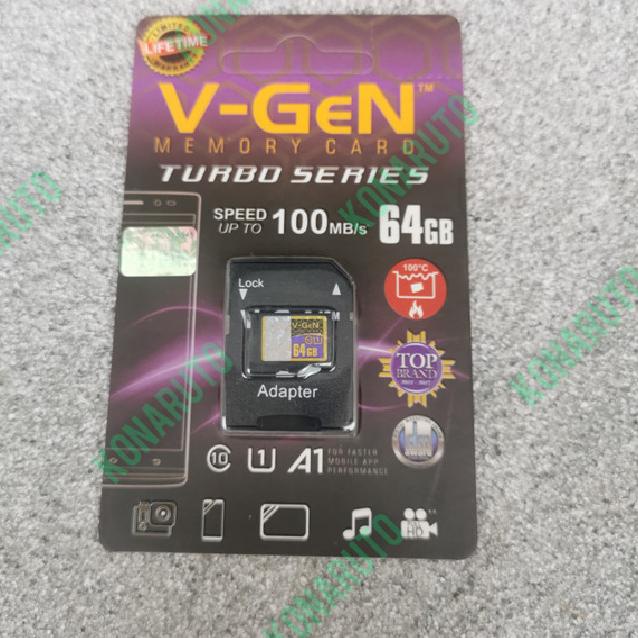 Jual Memory MicroSD 64GB Class 10 V-GeN Turbo Series Micro SD Vgen 64 ...