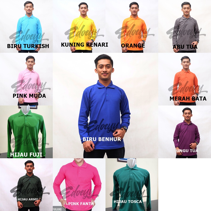 Jual Kaos Polo Lengan Panjang Kaos Kerah Lengan Panjang Polo Shirt