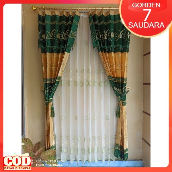 Jual Gorden Jendela Motif Batik Prada Tirai Pintu Murah Hordeng Korden