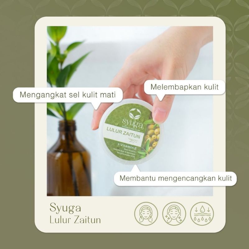 Jual SYUGA Zaitun + Vitamin E Olive Oil Bar Soap Body Scrub