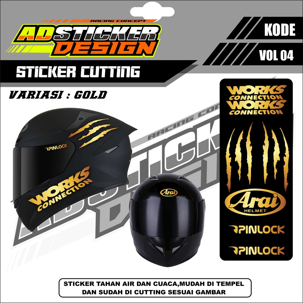 Jual Sticker Cutting Helm Fullface - Sticker Helem Full face Works.AD ...