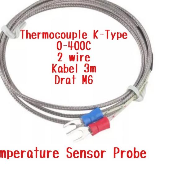 Jual Thermocouple K-Type 3m Drat M6 Kabel 3 meter 0-400C Sensor Rex ...