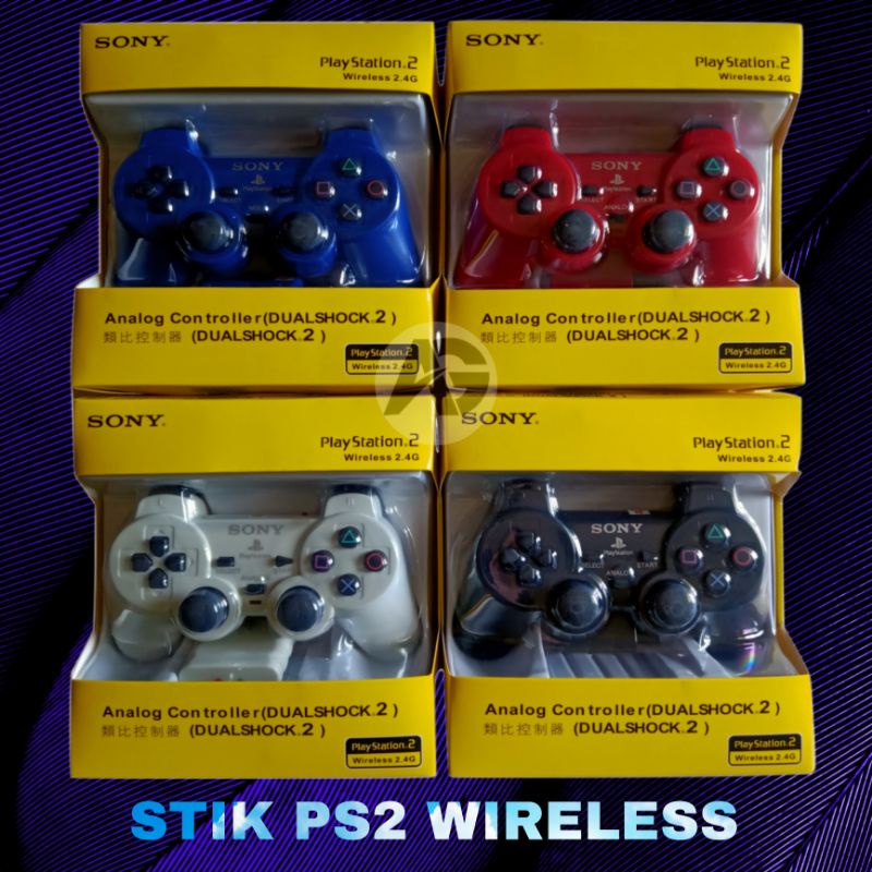 STIK PS2 WIRELESS TANPA KABEL ANALOG CONTROLLER PLAYSTATION 2