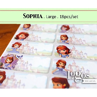 Jual Label Sophia LARGE Label nama waterproof. Sticker princess the ...