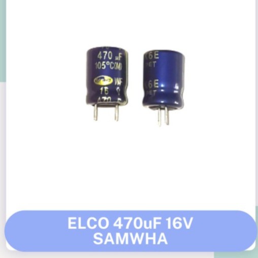 Jual Kapasitor Elko 470uf 16v Capacitor 16 V Elco Merek Samwha Original