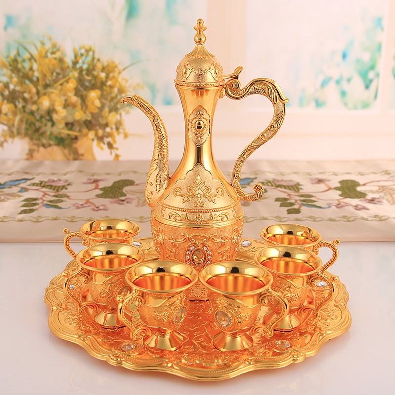 Jual Teko Arab Aladin Set 7 Gold Warna Emas Ornamentset Gelas Anggur Kendi Shopee Indonesia 2816