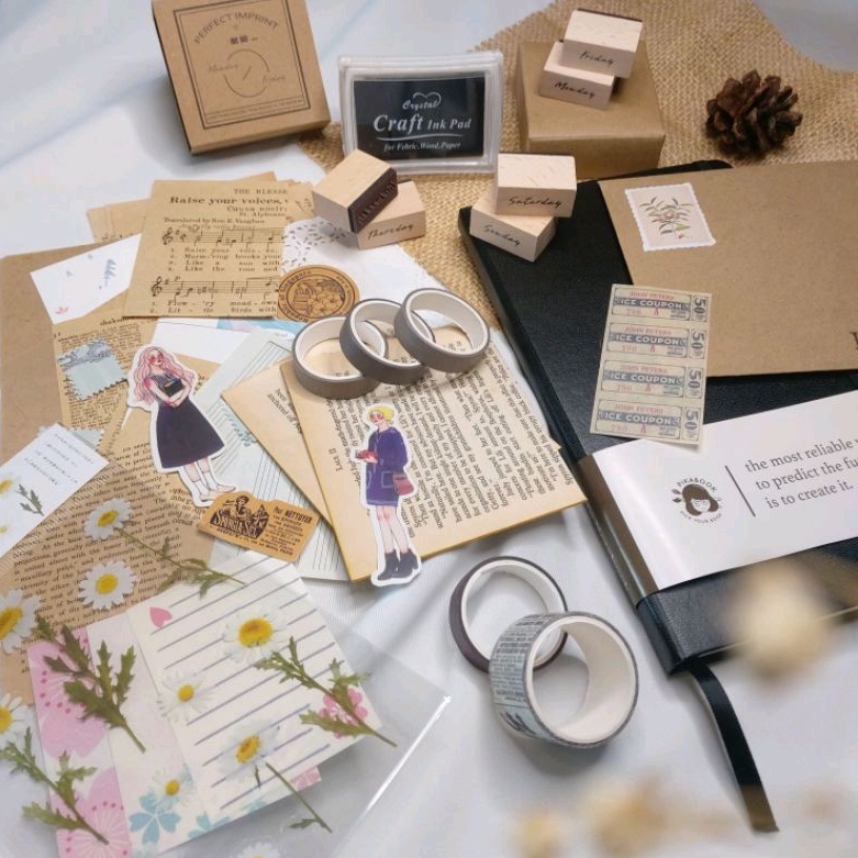 Jual JOURNAL KIT - Scrapbook Vintage / Journaling Set / Bullet Journal ...
