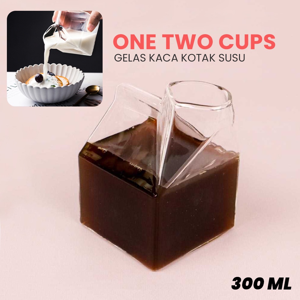 Jual Gelas Kotak Susu Cangkir Glass Mangkuk Milk Tempat Peyimpanan Minuman Minum Mug Karton Susu 7946